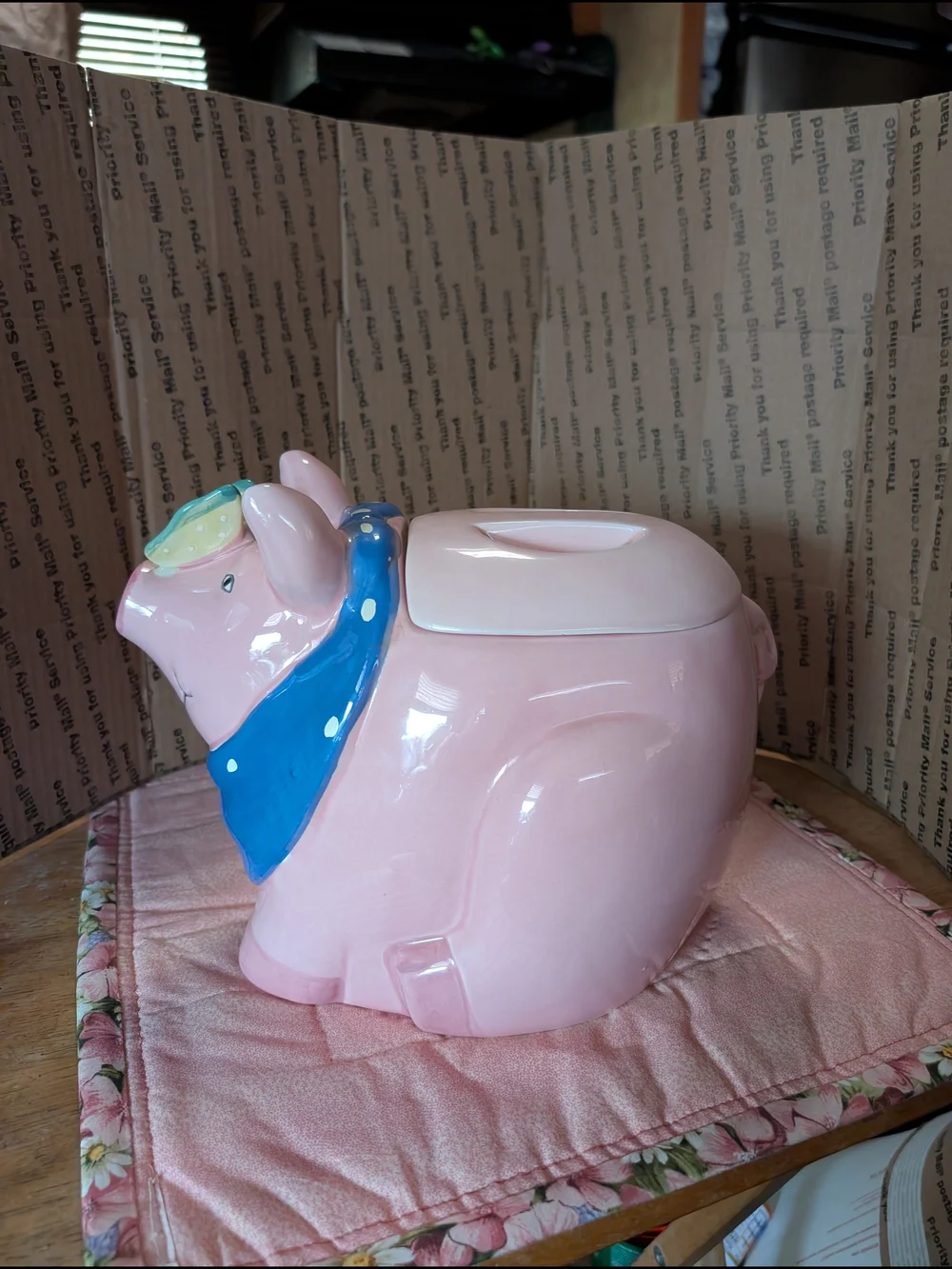 Coco Dottie Pink Ceramic Cookie Jar with Embossed Logo
